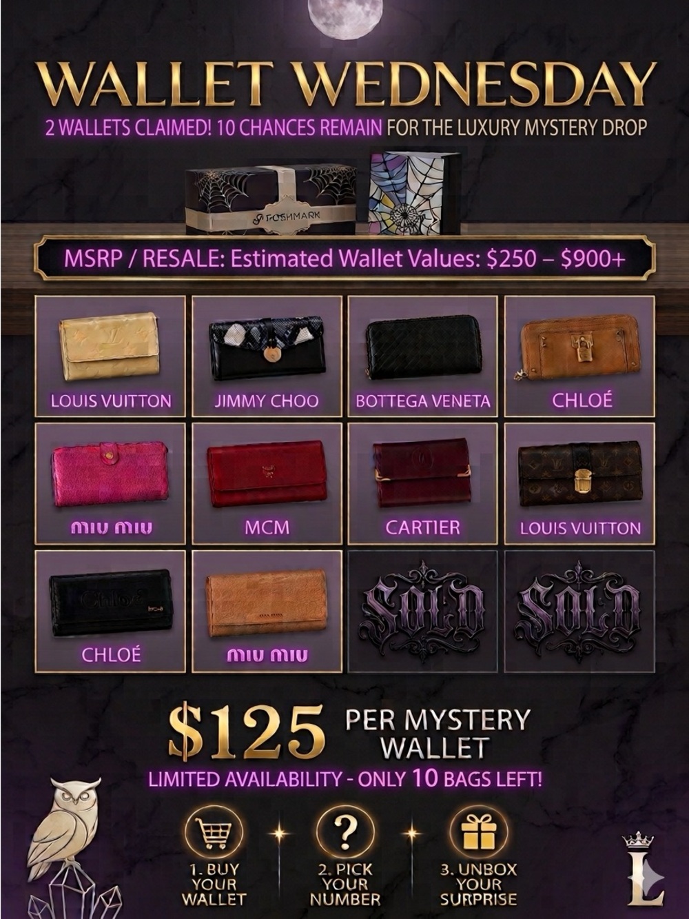 👀WALLET WEDNESDAY LUXURY WALLET DROP👀 10 Left - Picture 1 of 16